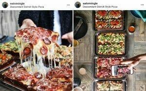 Pictures of @eatnmingle pizza posts.