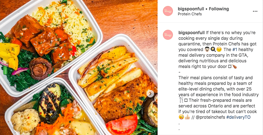 Influencer Post Promoting Restaurant Delivery