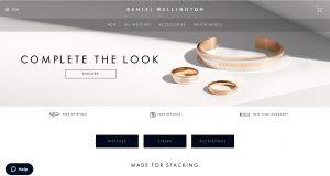 Daniel Wellington Luxury Watch E-commerce Company Website Homepage